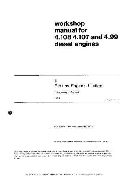 Perkins 4 107 4 108 4 99 marine engine full service repair manual 1983 onwards. - Meurtre de jésus moyen de salut?.