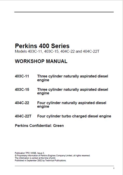 Perkins 400 series 403c 11 403c 15 motor diesel manual de reparación de servicio completo. - Denon dp a100 ver3 service manual.