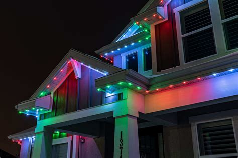 Permanent lighting on house. Permanent lights can be custom-designed to fit any property and can be programmed to create a wide range of effects, such as colour changes, and twinkling patterns and … 