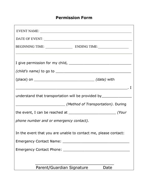 Permission slip template. 2 Open the permission slip in a web browser or a PDF reader. 3 Click or tap on the text fields to fill out the permission slip and type in your information. 4 For the signature field, you will be given an option to use a previously saved signature or make a new one. 5 Save the permission slip to your device. 