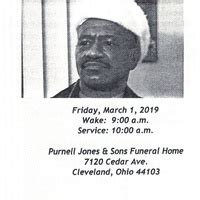 Aug 8, 2023 · Whether you are considering traditional funeral services, a memorial service or direct cremation, our licensed funeral directors deliver experienced and superior service. Pernel Jones & Sons Funeral Home. 7120 Cedar Ave. Cleveland, OH 44103. Phone: 216-431-9205. Fax: 216-431-0014. .
