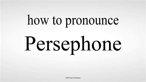 Persephone pronunciation. Things To Know About Persephone pronunciation. 