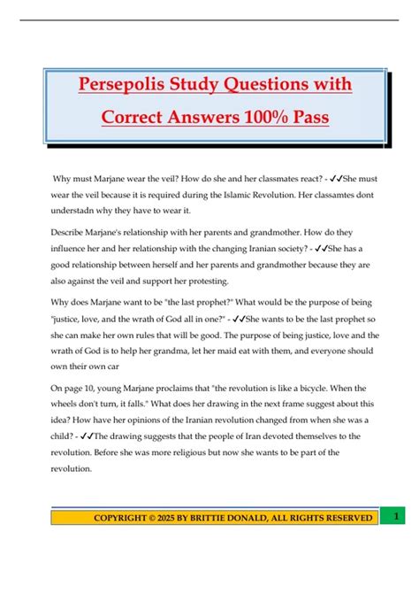 Persepolis Questions And Answers