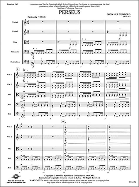 Perseus: Soon Hee Newbold: String Orchestra Sheet Music