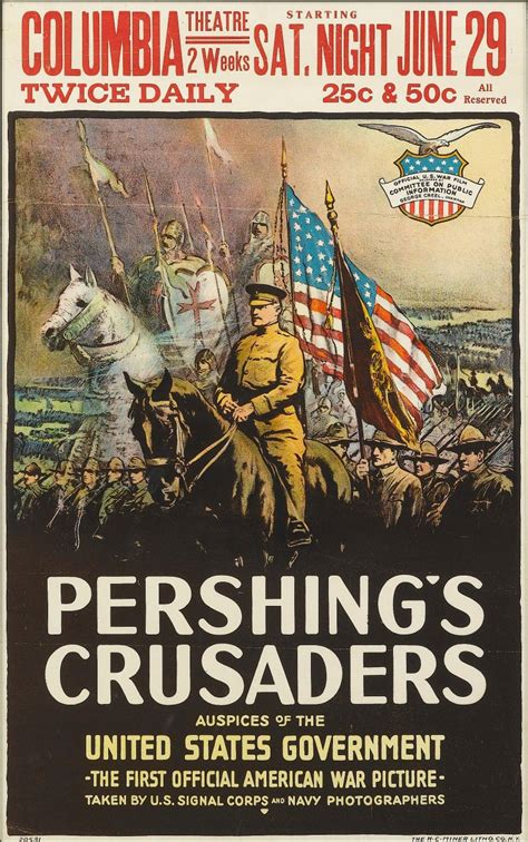 Pershing's Crusaders WWI, US War Film Poster, George Creel, H.C. Minor, ca. 1920 FD9A.. 