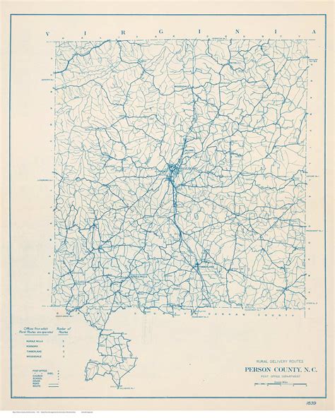 Person County Rural Delivery Map, Circa 1910-1919 - University of …