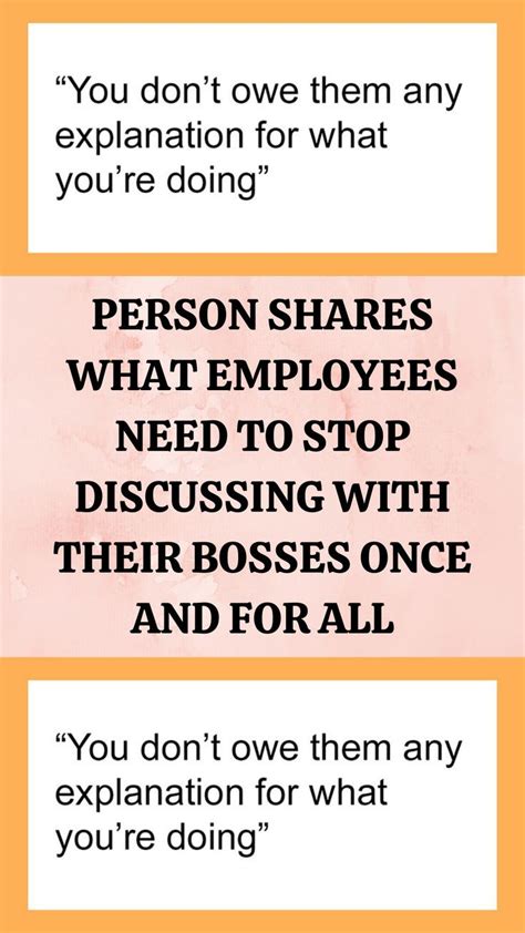 Person Shares What Employees Need To Stop Discussing With Their Bosses Once And For All 