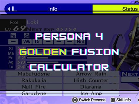 Persona 4 calculator. Iirc fusion outcome may change depending on persona's levels. #2. Pandanieloso 19. čvn. 2020 v 19.01. Im traying to make legion, but I dont find the recipe. #3. Viper 19. čvn. 2020 v 19.04. IF you looking at Persona 4 calculator its not necessarely the same in Persona 4 Golden. They changed a lot of things. 
