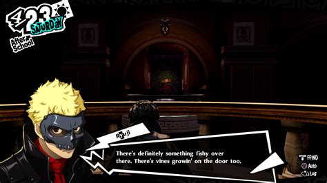 Persona 5 royal okumura palace. Pull that to open up an airlock to a new room (it's the sideways L-shaped room). In that room will be a gold 4th lever. Pull that lever to open a path to the next area. Pull the 2nd lever, then ... 