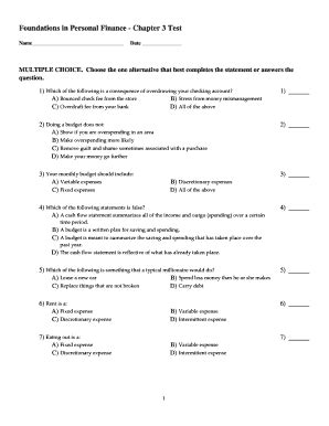 Personal 3 Test Answer In Foundations Finance Key Chapter