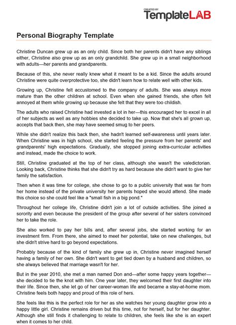 Personal Biography in Larger