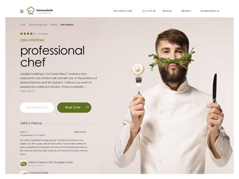 Personal Chef Website Template Webstarts