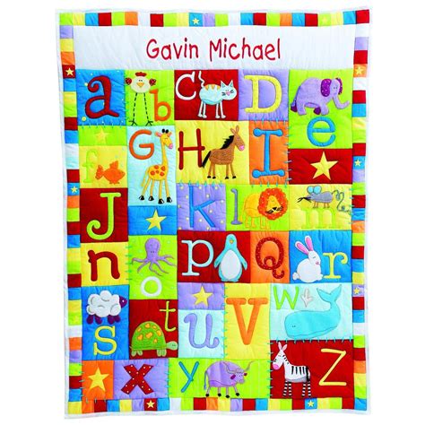 Personal Creations Primary-Tone Baby Alphabet Personalized Quilt