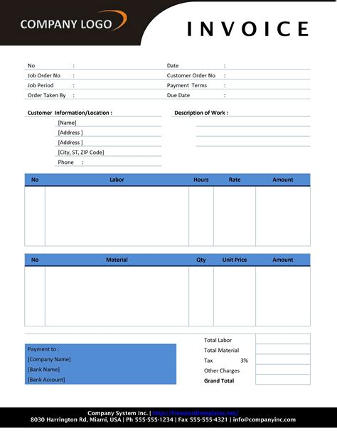 Personal Invoice Template Invoice Generator