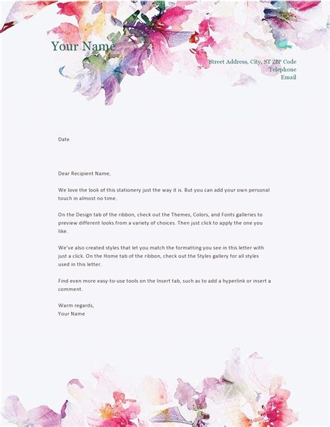 Personal Letterhead Template Word