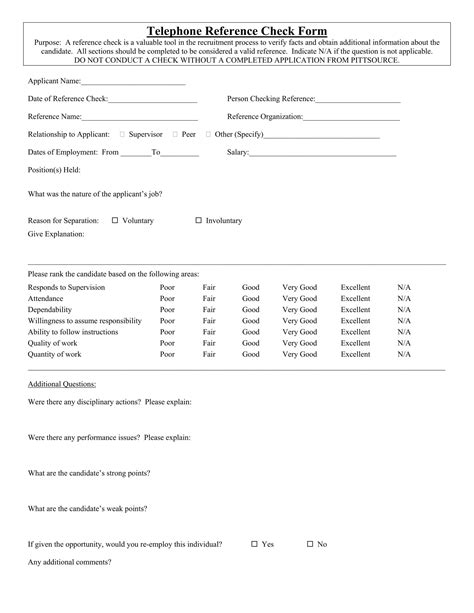 Personal Reference Check Form Template 20202021 Fill and Sign