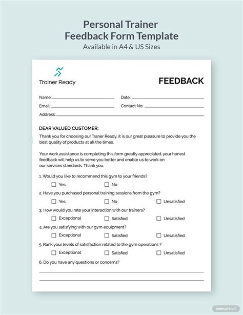 FREE 6+ Fitness Feedback Forms in PDF A feedback form’s use is to help an retain who opinions and suggestions from multiple men in regards to determined products, service …. 