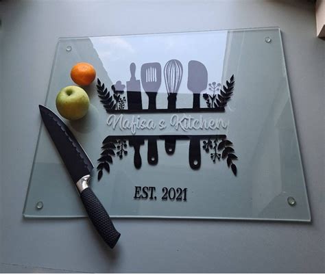 Personalised Glass Chopping Board - Photo Chopping Board - Glass …