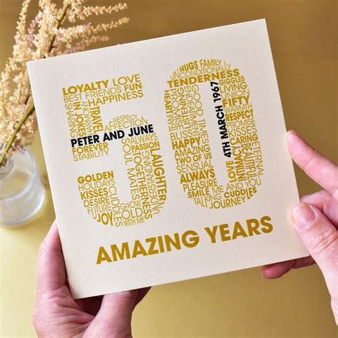 Personalised Golden Wedding Anniversary Cards