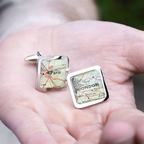 Personalised Location Map Cufflinks hardtofind.