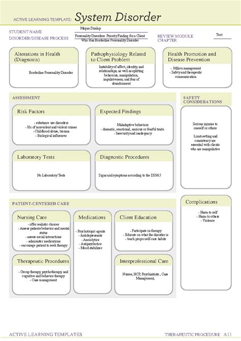 Personality Disorders Priority Finding for a Client Who Has Borderline