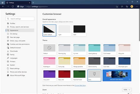 Personalize Microsoft Edge with built-in theme colors