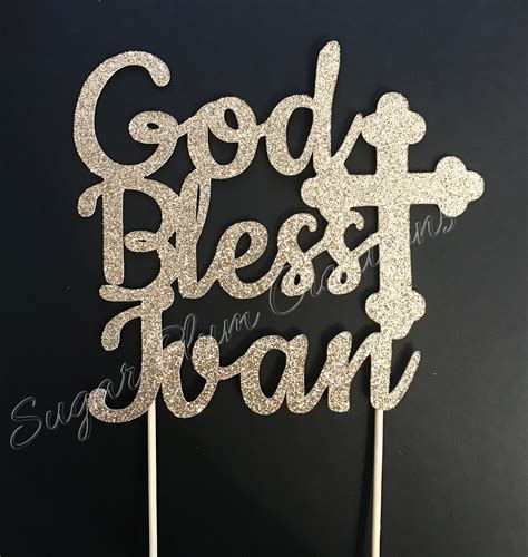 Personalized Baptism Cake Topper God Bless Cake Topper - Etsy