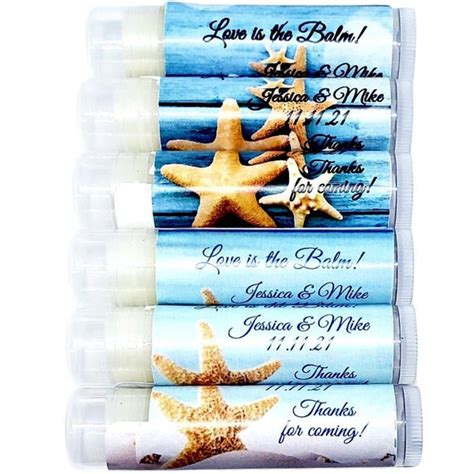 Personalized Beach Wedding Lip Balm Party Favors