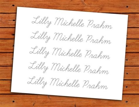 Personalized Cursive Name Trace Worksheet PDF by pdotprintables