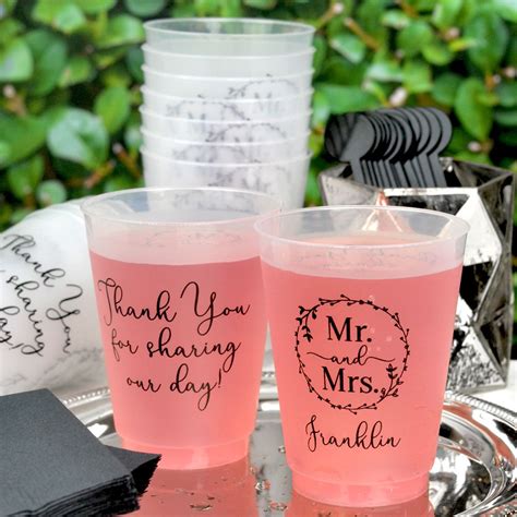 Personalized Plastic Cups For Wedding