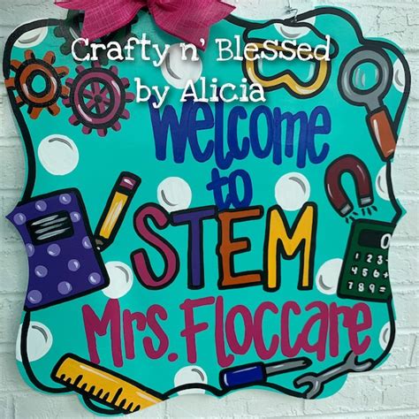 Personalized STEM Teacher Custom Door Hanger - Etsy