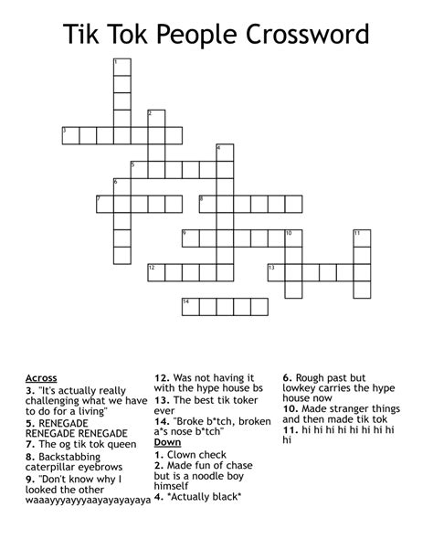 Personalized feed on tik tok crossword. Answers for personal feed on tik tok crossword clue, 3 letters. Search for crossword clues found in the Daily Celebrity, NY Times, Daily Mirror, Telegraph and major publications. Find clues for personal feed on tik tok or most any crossword answer or clues for crossword answers. 