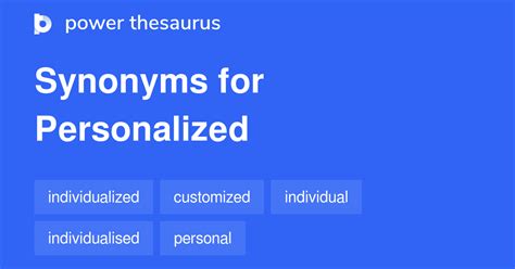 Personalized synonyms - 463 Words and Phrases for Personalized