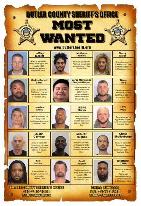 Bustednewspaper Butler County OH. 10,417 likes · 336 talking about this. Butler County, OH Mugshots, Arrests, charges, current and former inmates. Searchable records from la