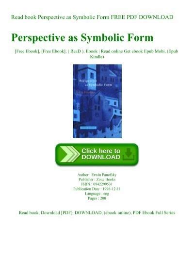 Perspective As Symbolic Form PDF
