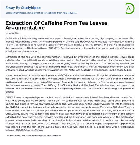 Persuasive Essay On Caffeine - 950 Words Bartleby