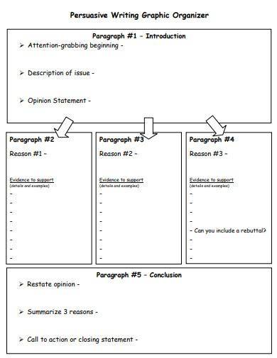 Persuasive writing graphic organizer example
