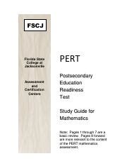 Pert Mathematics Study Guide