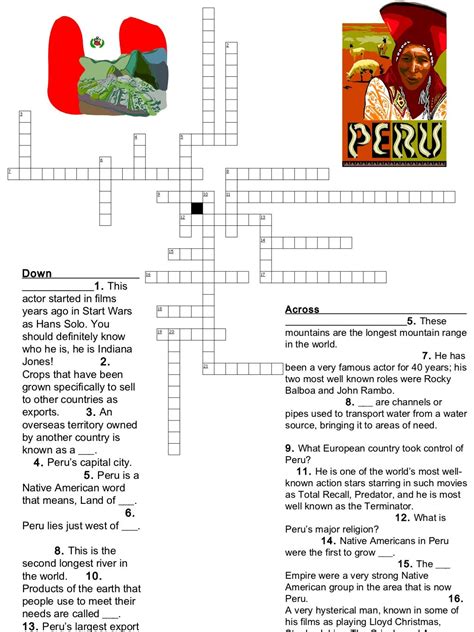 The Crossword Solver found 30 answers to "Peruvian of time past", 4 letters crossword clue. The Crossword Solver finds answers to classic crosswords and cryptic crossword puzzles. Enter the length or pattern for better results. Click the answer to find similar …