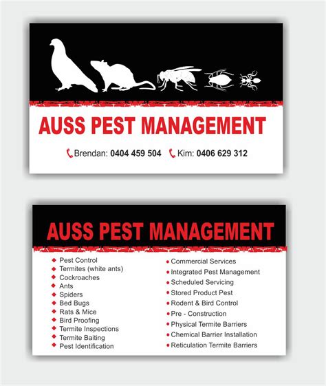 Pest Control Business Cards 21 Custom Pest Control Business Card Designs