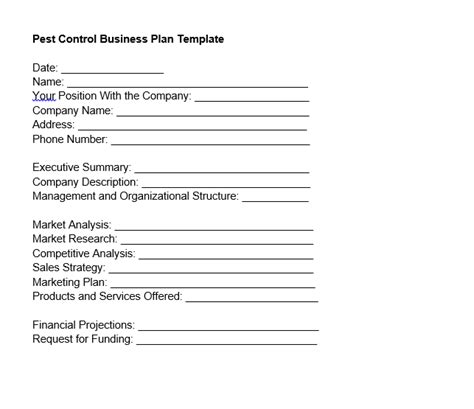 Pest Control Business Plan Template