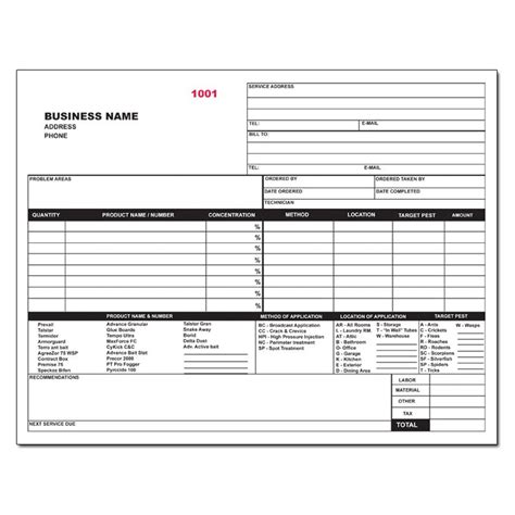 Pest Control Forms Work Orders Invoices DesignsnPrint