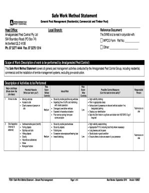 Pest Control Method Statement Fill and Sign Printable Template Online