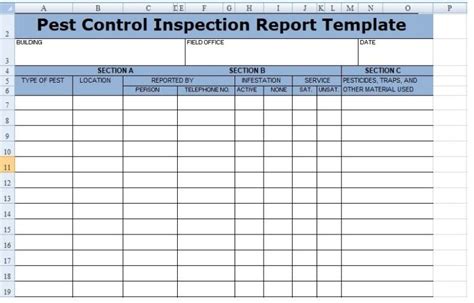 Pest Control Report Template Sample Design Templates