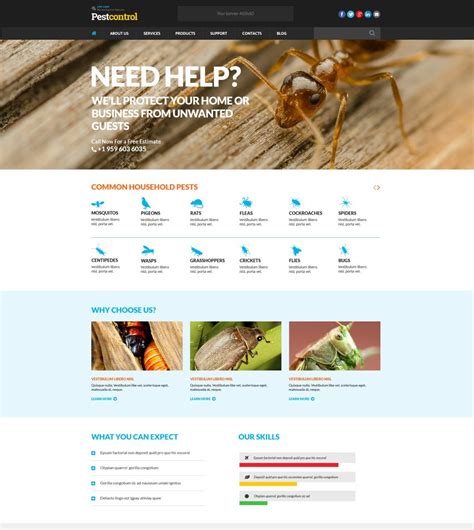 Pest Control Website Template Web Design Templates, Website Templates, Download Pest Control