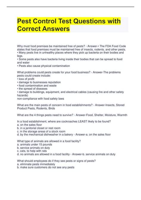 Pest control test questions and answers pdf free download.  B.  The integrat...