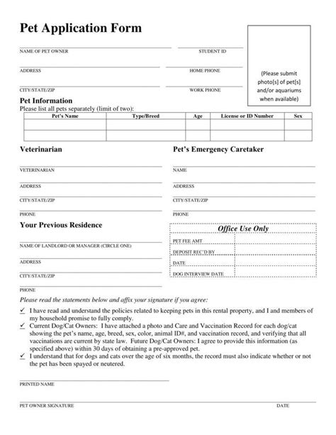 Pet Adoption Application Form Anna Blog