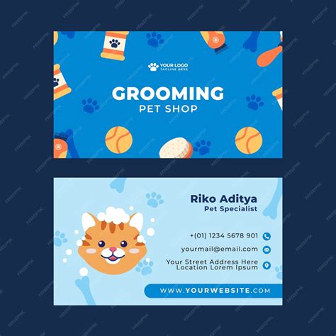 Pet Grooming Business Card Design Template Vector Image