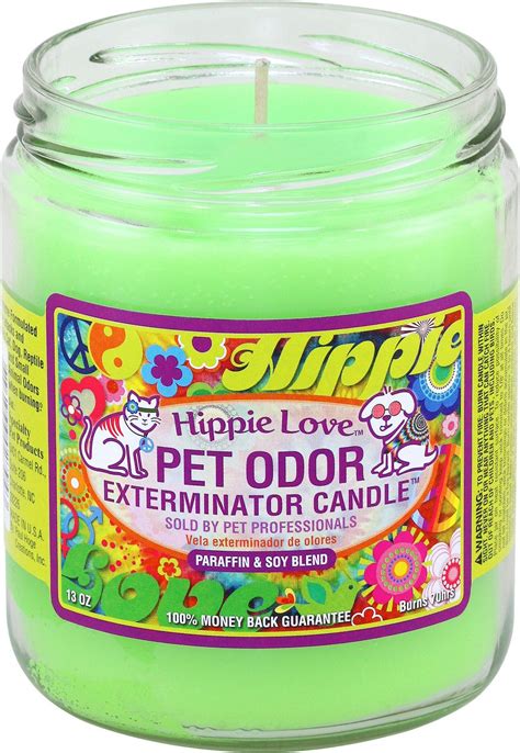 Pet Odor Exterminator Hippie Love Deodorizing Candle, …