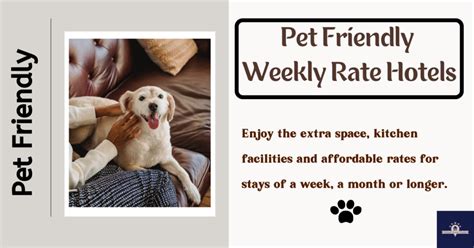 Pet friendly weekly rate hotels. 619-260-0600. See Details See & Add Reviews. Dogs Cats 50 Lbs $100 Pet Fee Max # Pets 2. Pet Policy: Pet-friendly with a $100 non-refundable pet fee. Maximum size of pet must not exceed 50 pounds. Policy Confirmed: 10/20/2020. 